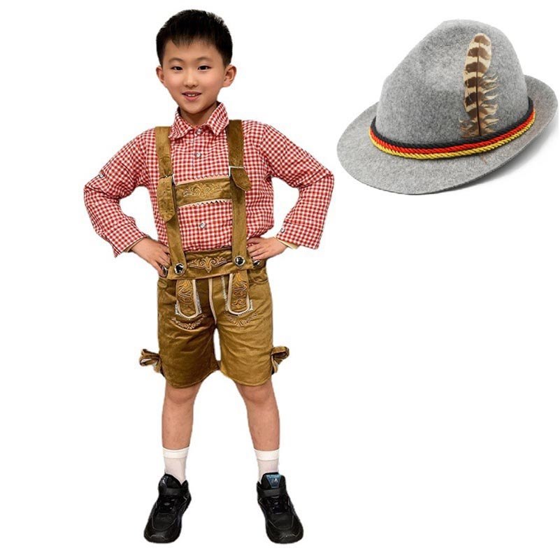 Kid Oktoberfest Dirndl Bé Trai Trang Phục Bavaria Bia Đảng Munich Trang Phục Truyền Thống Quần Áo Đứ