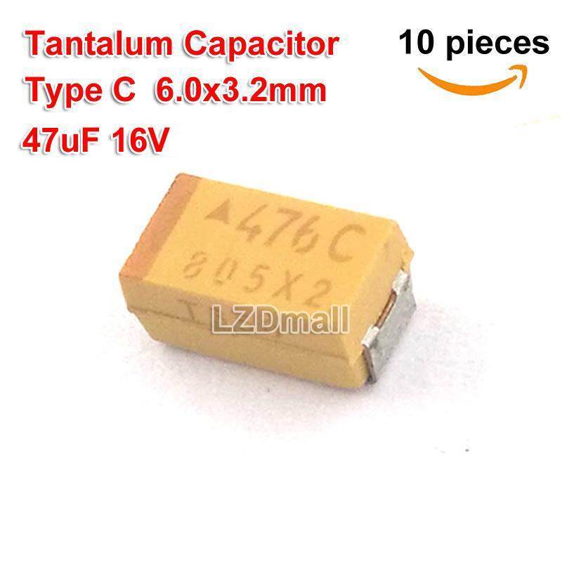 10 Chiếc Tụ Điện Tantalum 476C 476 16V 47UF SMD Điện Dung 16V47UF Tụ Điện 47UF16V Loại A 1206 3216 B