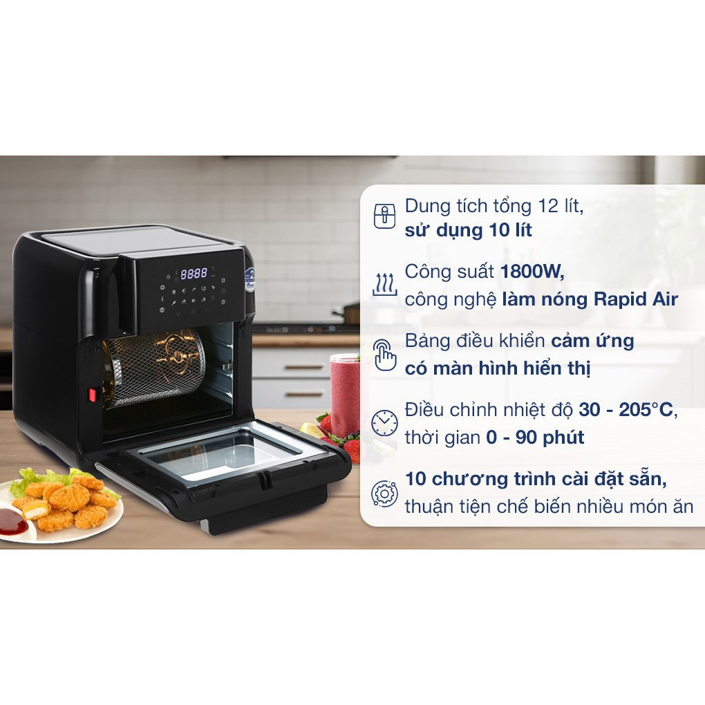 NỒI CHIÊN KHÔNG DẦU BLUESTONE AFB-5888– Công Nghệ Rapid Air, Chiên Giòn Không Dầu