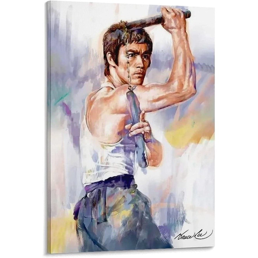 Lý Tiểu Long Kung Fu Vua Vải Võ Thuật Tranh Sơn Dầu Áp Phích Trang Trí Bức Tranh Tường Nghệ Thuật Vă