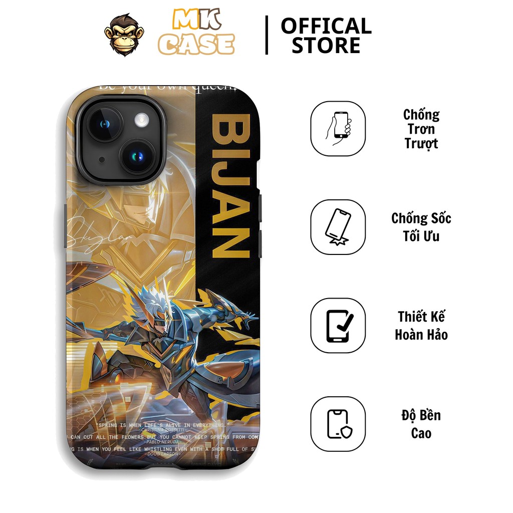 Ốp Lưng Iphone Tướng Bijan Thần Tốc Màu Vàng Đen Sang Trọng MK CASE Chống Sốc Cao Cấp Cho Iphone 11 