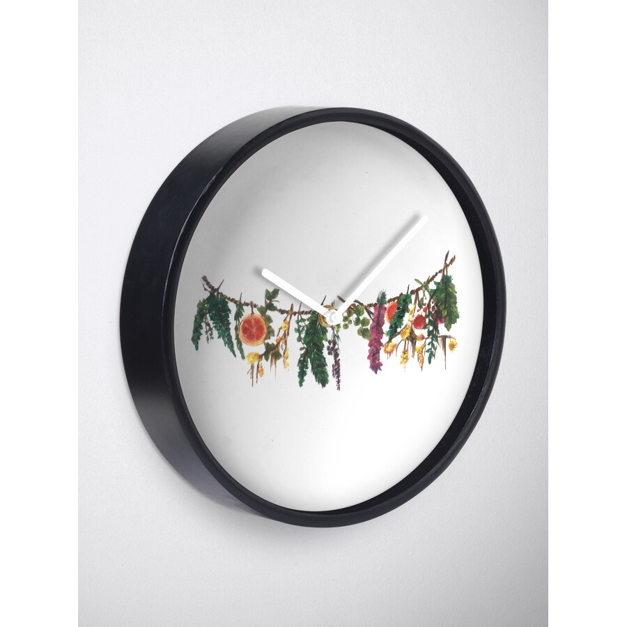 Đồng Hồ Decor - cottage flower garland Clock