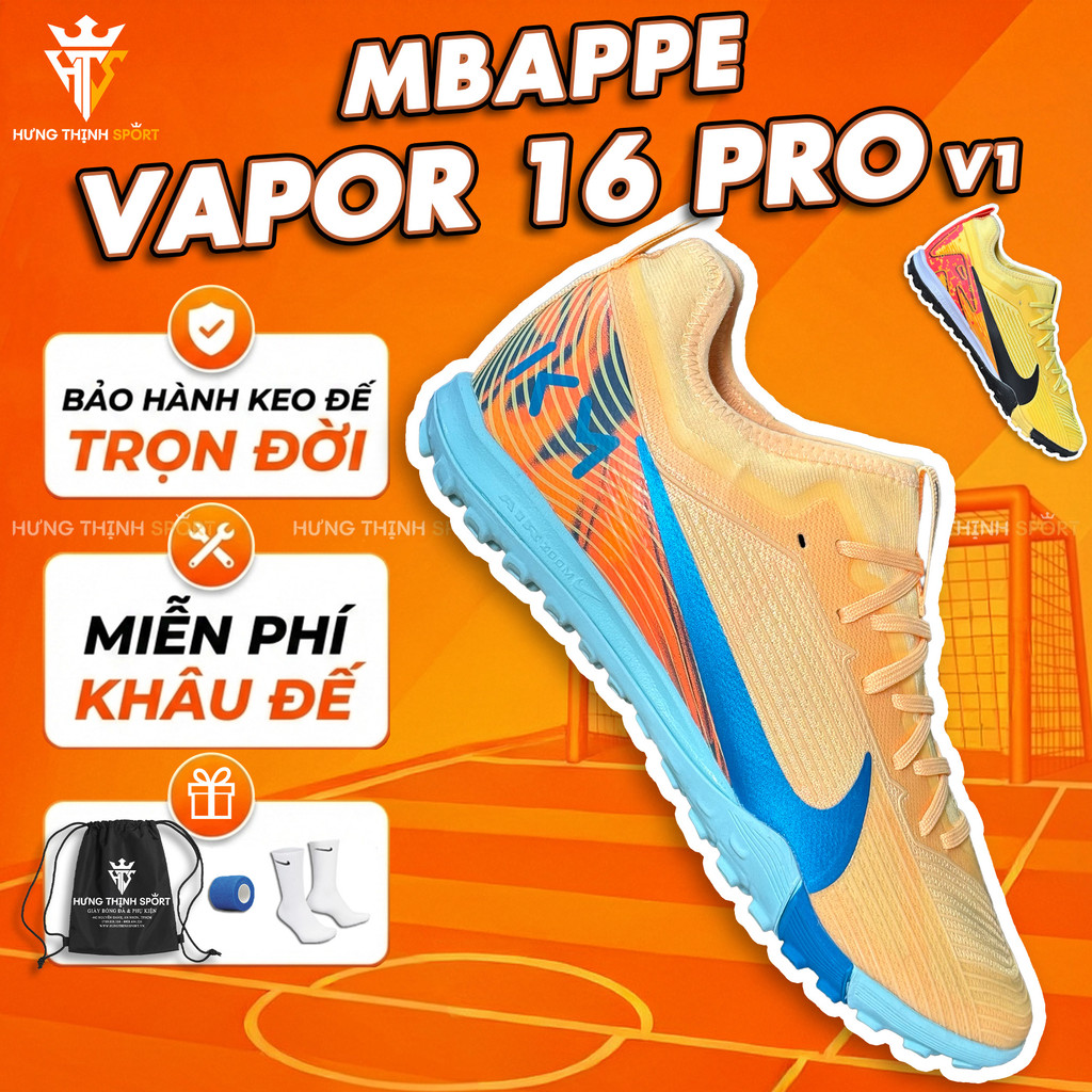 Giày Đá Bóng / Giày Đá Banh VAPOR 16 PRO v1 |TF Sân Cỏ Nhân Tạo| Tặng Khâu Đế + Bảo Hành Keo Đế Trọn