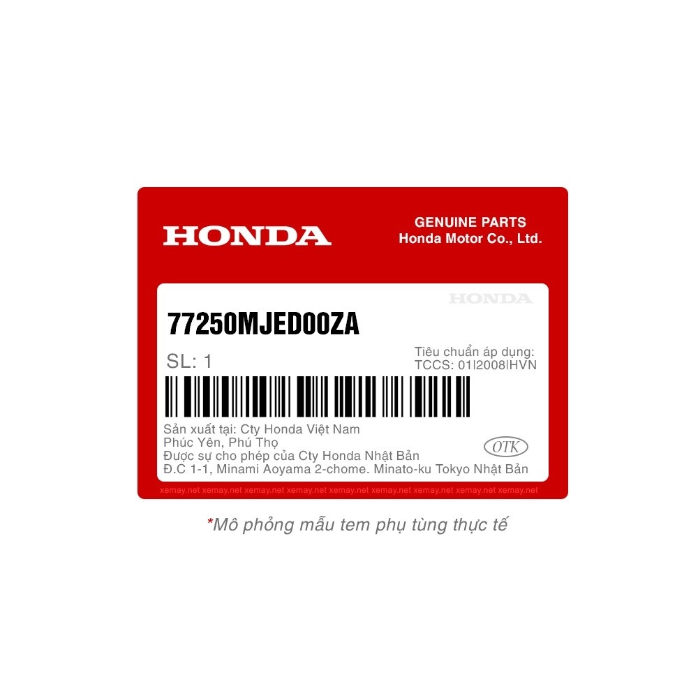 Ốp trung tâm sau *NH1* CB | Honda Thái Lan | 77250MJED00ZA