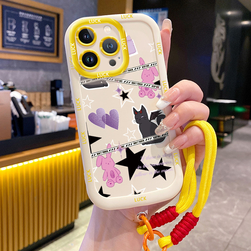 Ốp Lưng iPhone 14 14 Pro 14 14 Pro Max 15 15 Pro 15 Pro Max Case Với Lanyard Ngôi sao