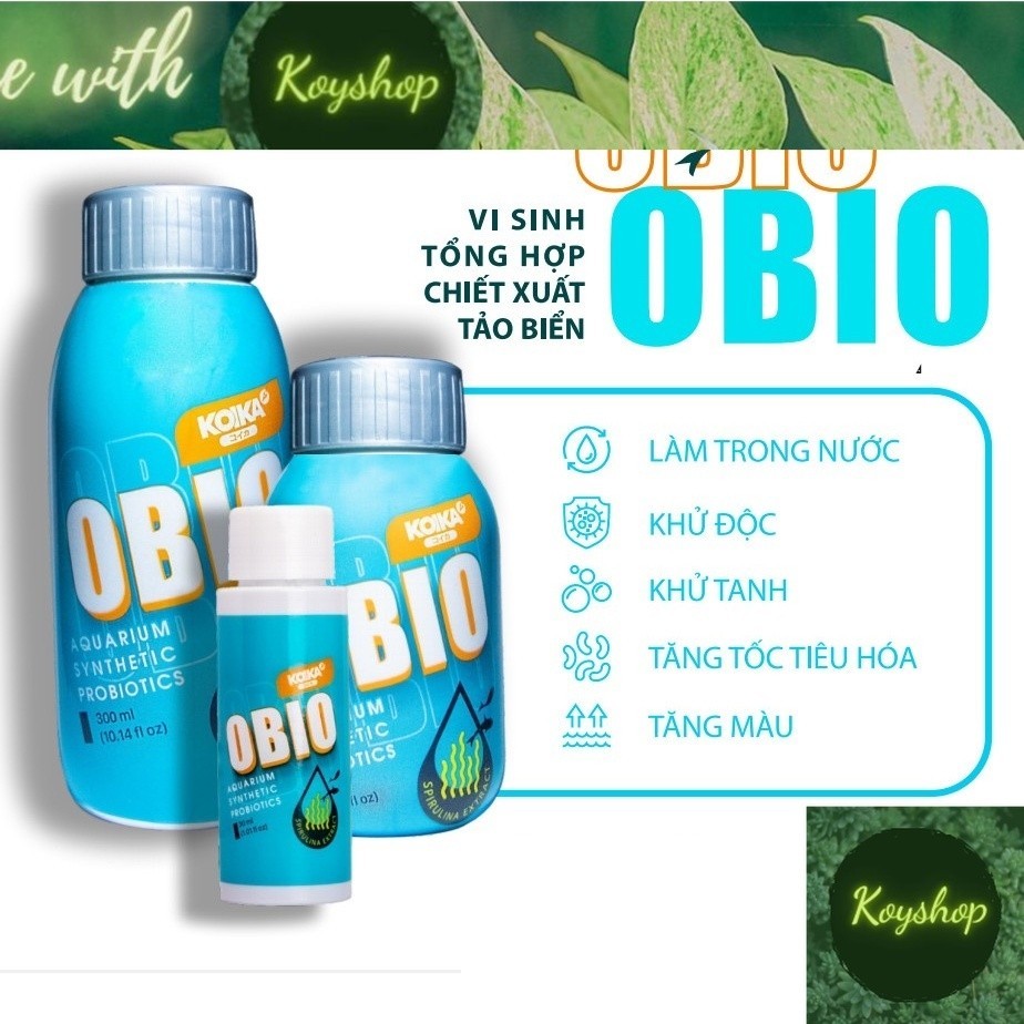 (QA)Men Vi Sinh KOIKA OBIO 30ml 180ml 300ml - Vi Sinh Cá Cảnh
