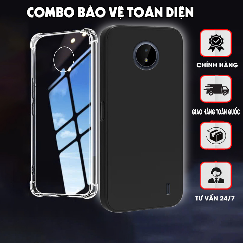 Ốp lưng Nokia 3.4 / G10 / C20 / C30 / C21 Plus  dẻo trong suốt chống sốc , TPU đen trơn