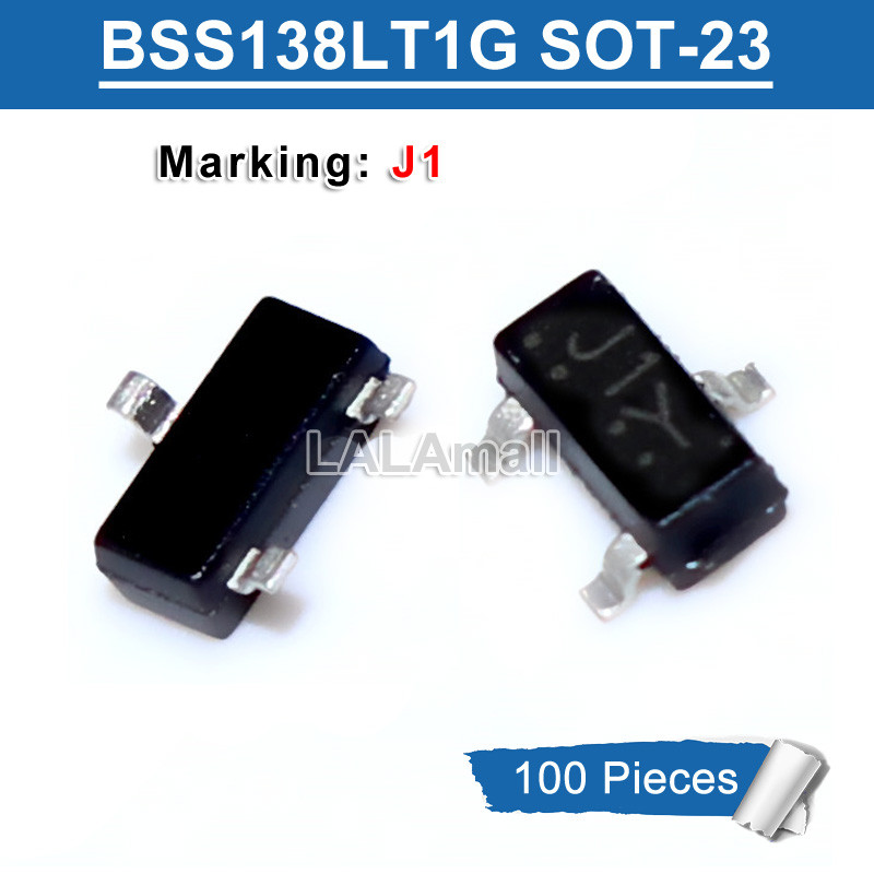 100 chiếc BSS138 SOT-23 BSS138LT1 BSS138LT1G SOT23 Đánh dấu J1 SMD 200mA / 50V N-kênh MOSFET mới ngu