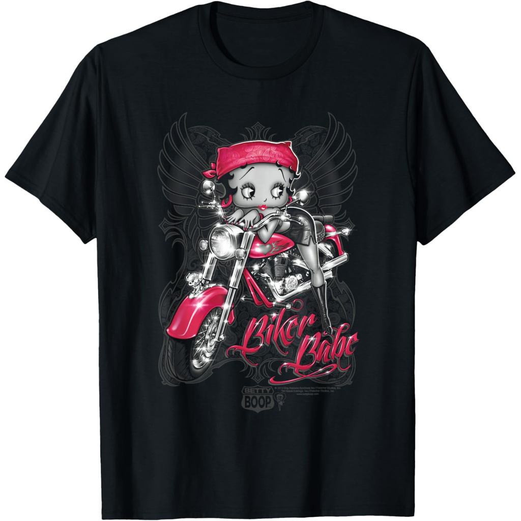 Áo thun nam cotton Betty Boop Biker Áo thun bé