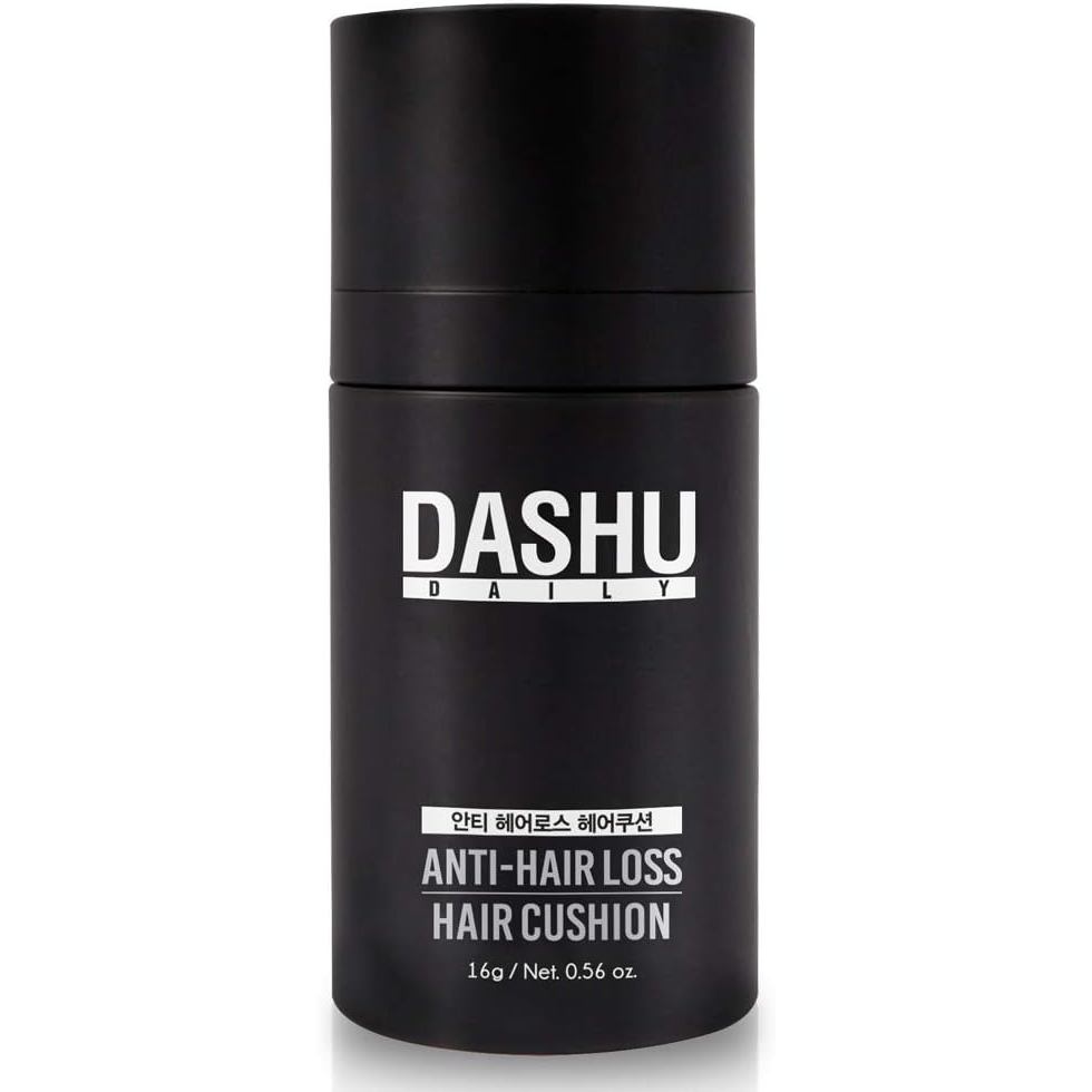 DASHU Anti-Hair Loss Hair Cushion, 0.6 oz (16 g), Natural Black, Hair Enhancement Powder, Thin Hair,