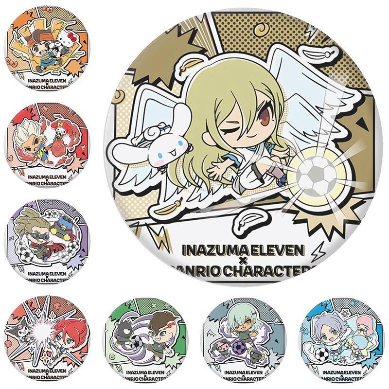 58mm Inazuma Eleven GO Pin – Anime bóng đá phong cách Chibi| Cross-Over với các nhân vật Sanrio| Huy