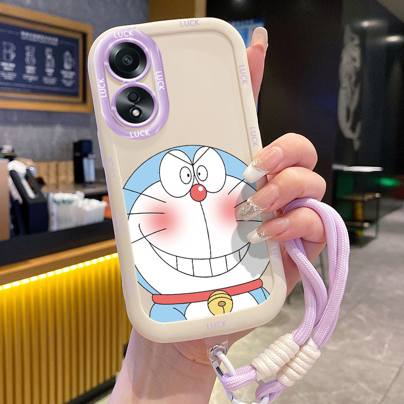 Ốp Lưng OPPO A58 4G A78 4G A58 5G A58X 5G A78 5G A1X 5G A2X 5GCase Mèo xanh Với Lanyard