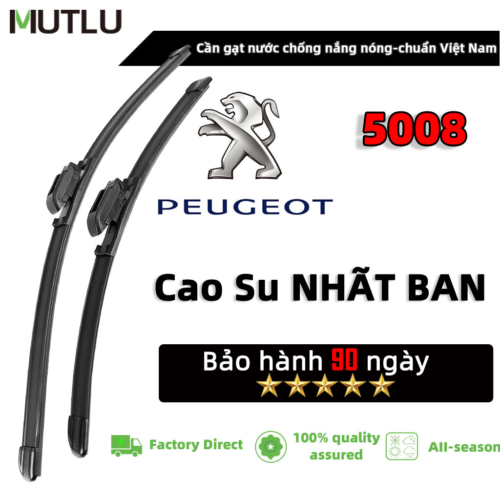 Cặp Gạt mưa ô tô PEUGEOT 5008 Lưỡi gạt Nhật Bản nhập khẩu - Chính hãng MUTLU - Bảo hành điện - tử Gạ