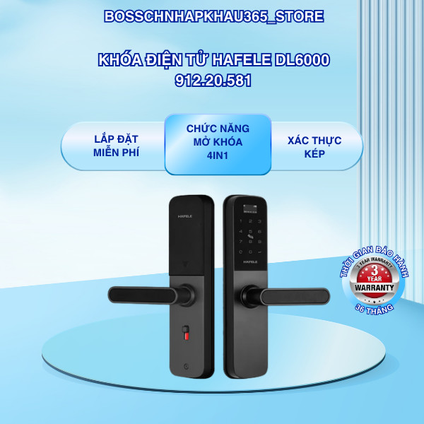 Khóa Điện Tử Hafele DL6000 912.20.581 – 4-in-1 Linh Hoạt – Thiết Kế Chuẩn Đức Sang Trọng – Bossch365