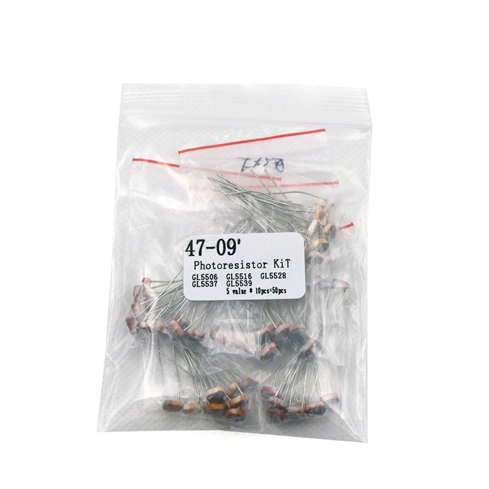 (Hrdeal) 50 chiếc (5value * 10 chiếc) cho bộ Photoresistor LDR GL5506 GL5516 GL5528 điện trở