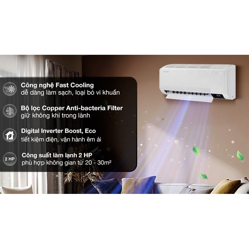Máy lạnh Samsung Wind-Free Inverter 2 HP AR18CYFCAWKNSV - THÁI LAN 9 Đoàn Giỏi-H©️Ⓜ️