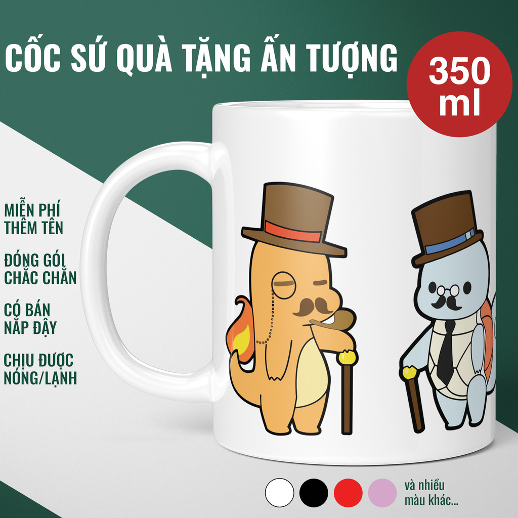 Ly Cốc Sứ Pokemon GENTLEMON Hoạt Hình Dễ Thương, Cốc Sứ Uống Nước Quà Tặng Bạn Bè Fan Pokemon