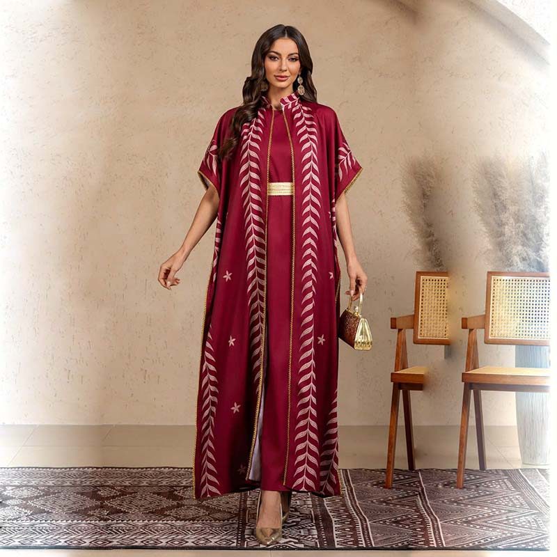 Áo Jalabiya Djellaba cho phụ nữ Eid al-Fitr, thêu tay truyền thống, phong cách Ả Rập - Thổ Nhĩ Kỳ - 
