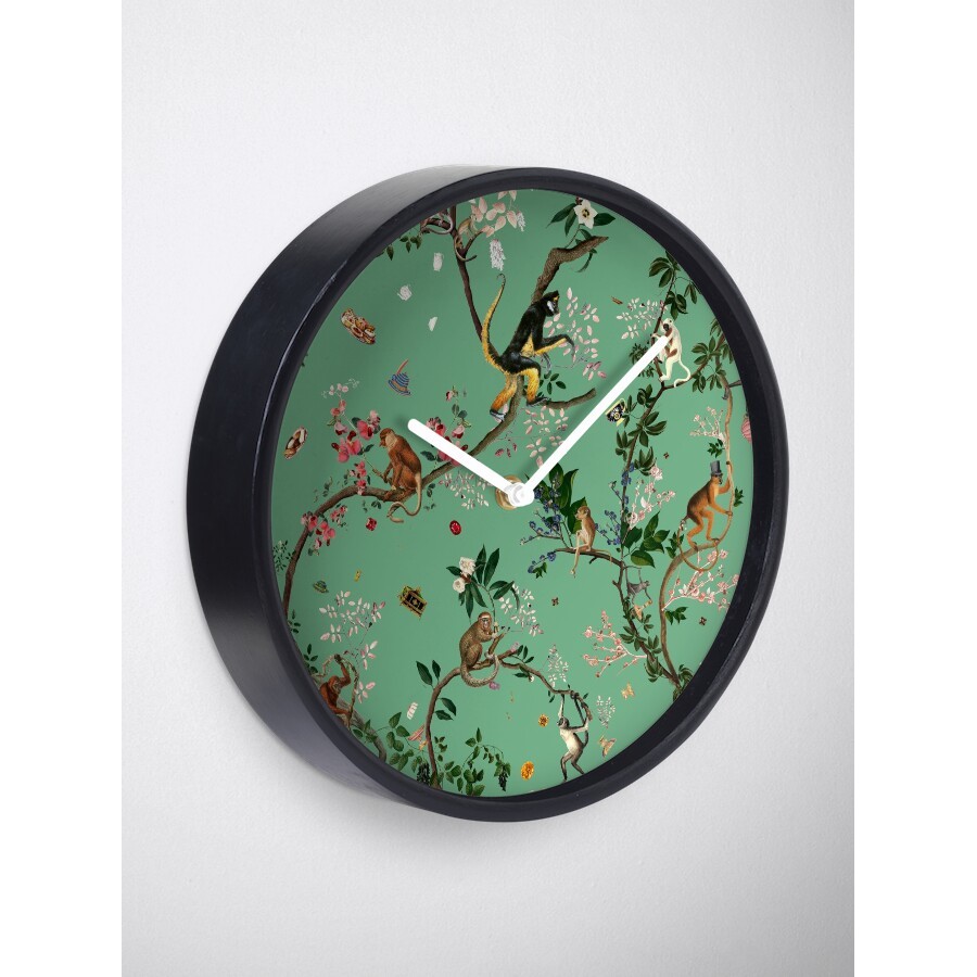 Đồng Hồ Decor - Monkey World Green Clock - Đồng hồ decor treo tường phong cách hiện đại