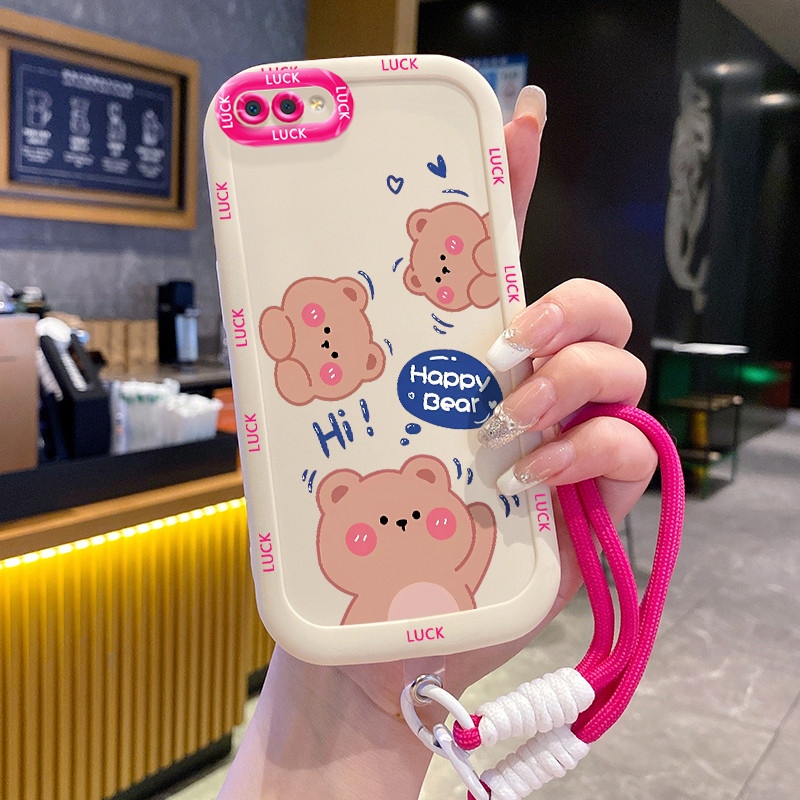 Ốp Lưng Realme C2 C2s OPPO A1K Case Gấu Nhỏ Với Lanyard