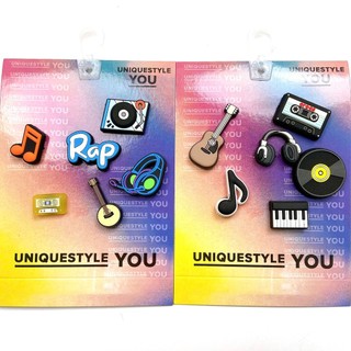 SET sticker 6 cái CHARM ÂM NHẠC Set 6 Jibbitz chính hãng gắn dép