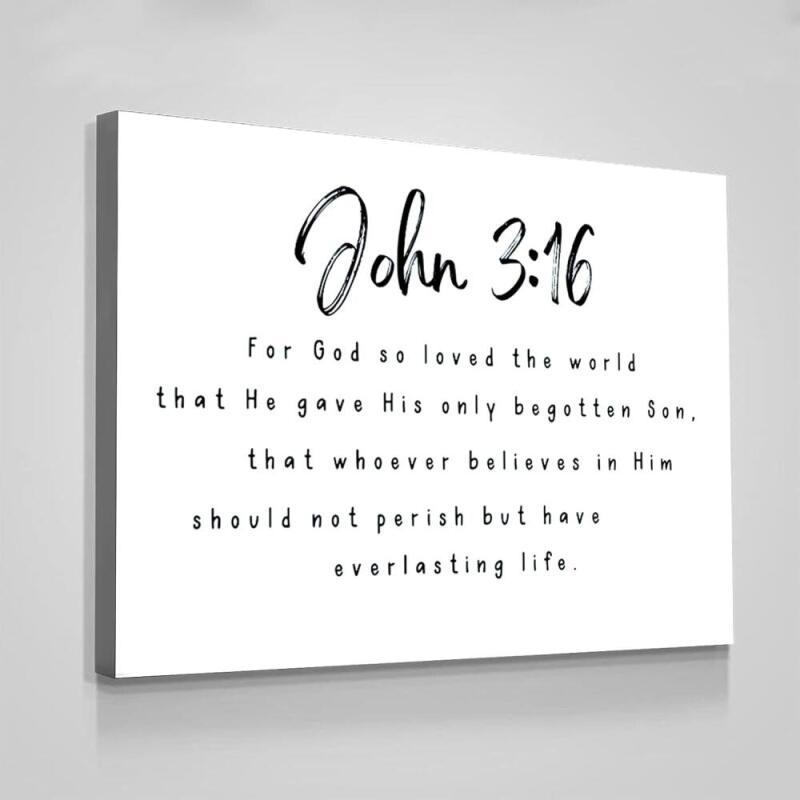 For God So Loved The World, Poster Kinh Thánh, John 3 16 Trích Dẫn In, Christian Canvas Nghệ Thuật T