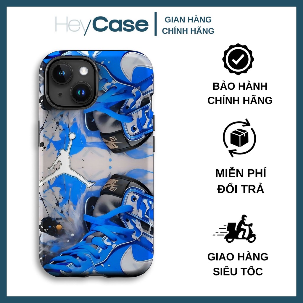 Ốp lưng iphone giày JORDAN 11 xanh dương đen bóng loáng vệt sơn TPU cứng chống sốc bền bỉ