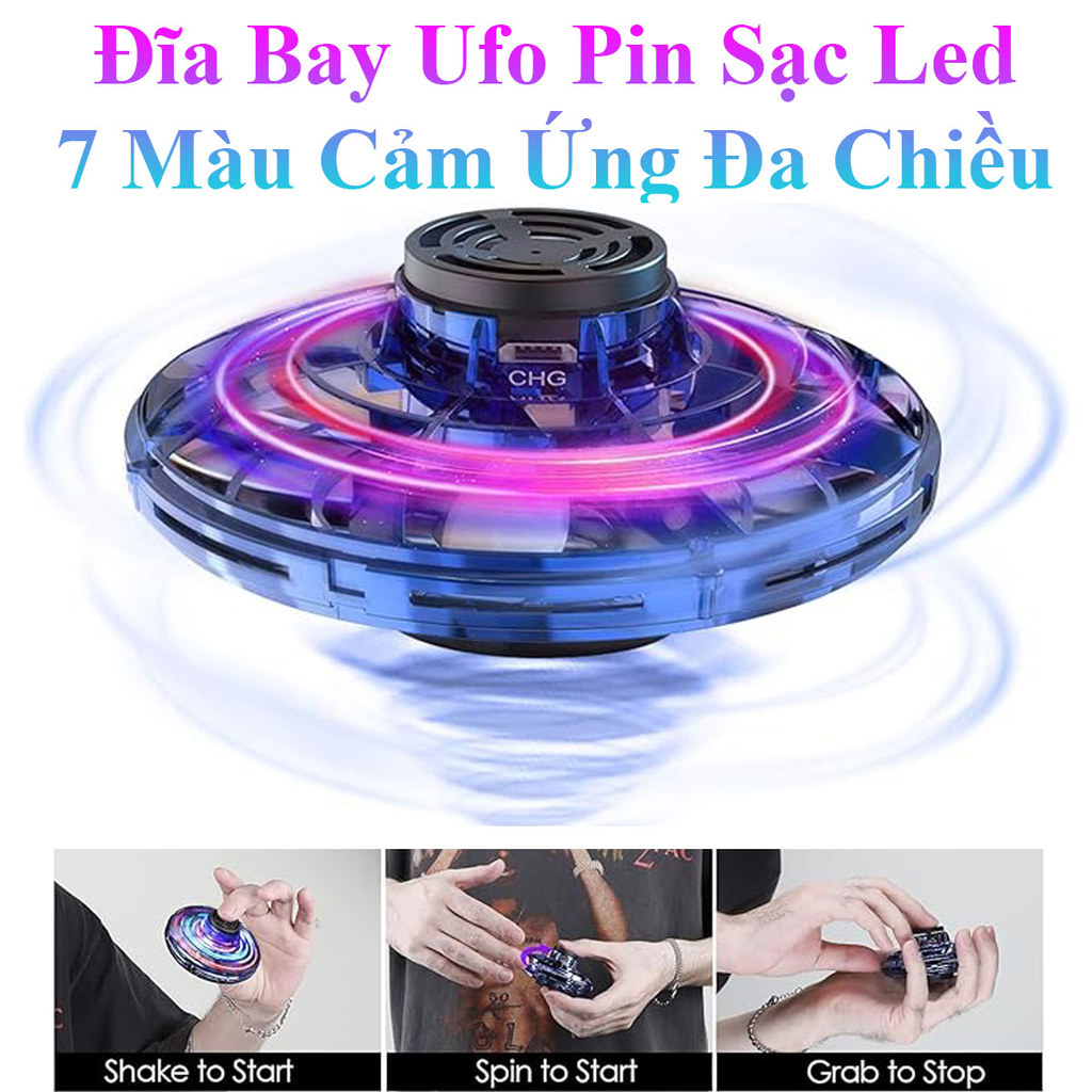 Đĩa Bay UFO Cảm Ứng – LED 7 Màu