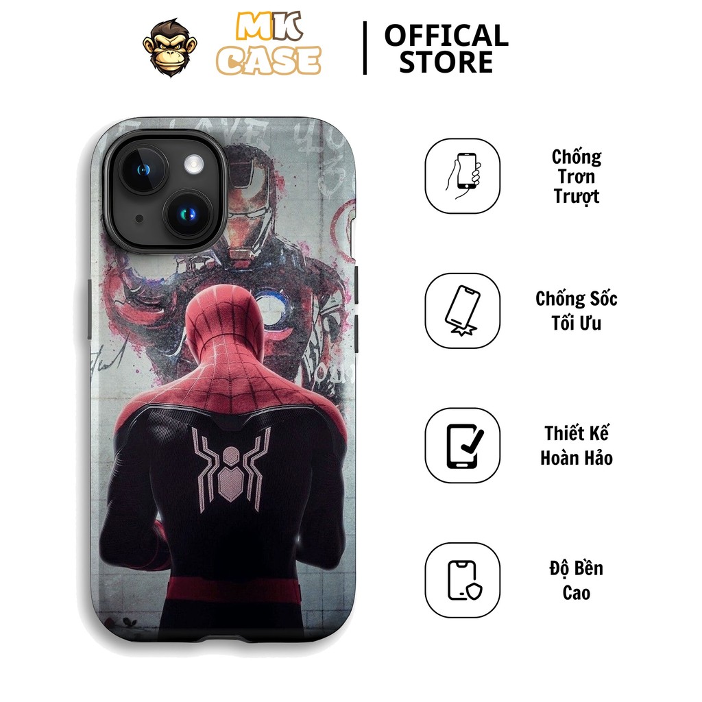 Ốp Lưng iPhone Spider Man Tưởng Nhớ Iron Man Ý Nghĩa MK CASE Cho iPhone 11 12 13 14 15 16