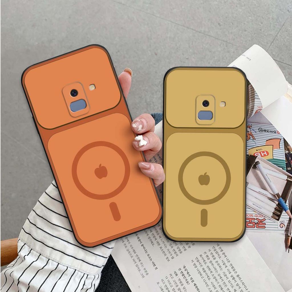 Ốp lưng Samsung A8 2018 / A8 Plus / A8+ nắp lưng vòng sạc quả táo, in hình sang trọng