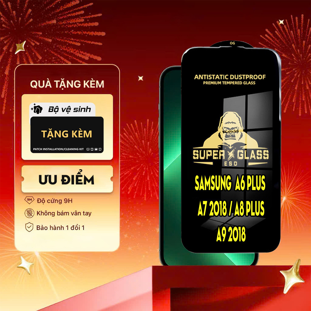 Cường lực King.kong.Samsung A6 A7 A8 A9 2018 Plus hạn chế bám bụi , vân tay