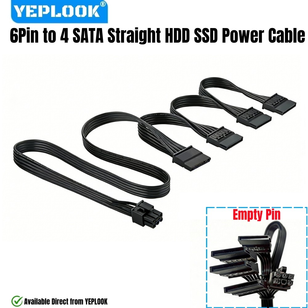 6Pin đến 4 SATA cho Corsair Type 3 & Type 4 PSU, Cáp nguồn SSD HDD cho Corsair AX-i HX-i HX TX-M CS-