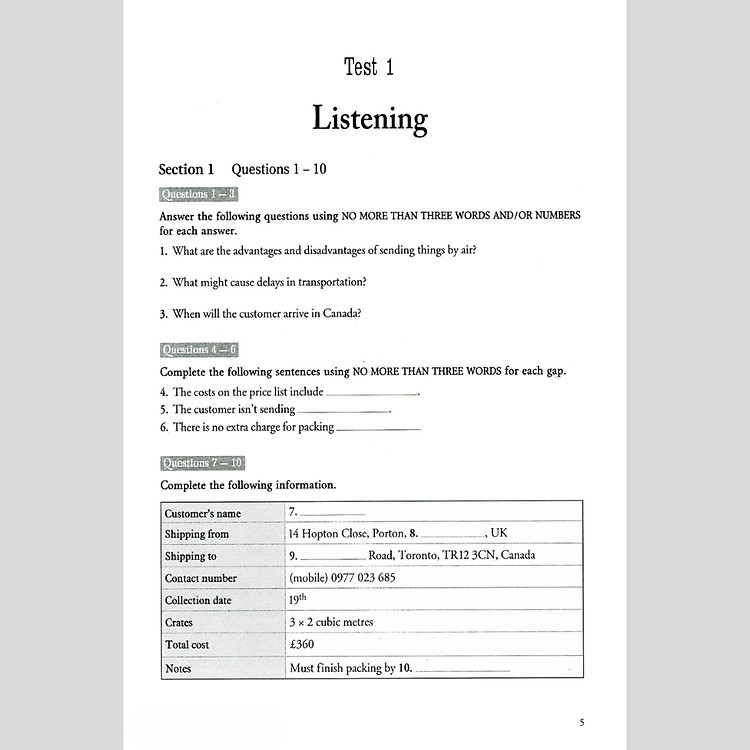 Cambridge IELTS Practice Test (Kèm CD)