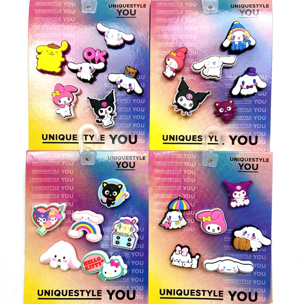 SET 6 CHARM KUROMI Set 6 charm  gắn dép Crocs, Jibbitz gắn dép Crocs Set 6 cái hàng xịn kèm tem kuro