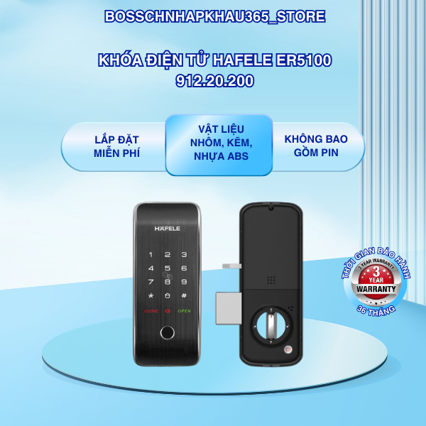 Khóa Điện Tử Hafele ER5100 912.20.200 – 3 Phương Thức Mở Khóa – Linh Hoạt Và An Toàn – PEB