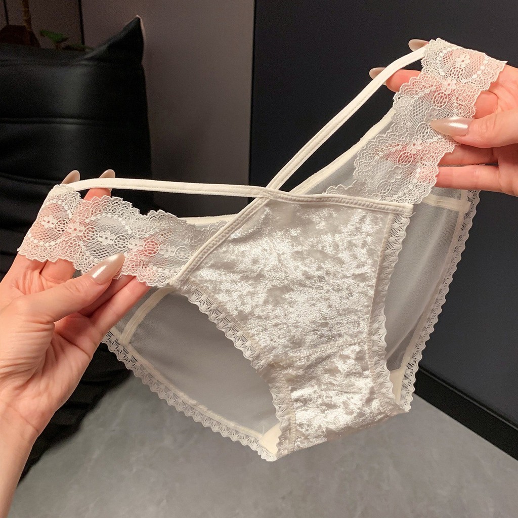 Quần Lót Nữ Sheer Nhung Ren & Cotton Gusset Tam Giác Thoải Mái