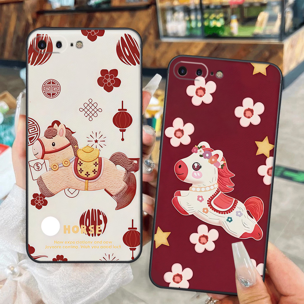 Ốp lưng Iphone 7 PLUS- IPHONE 7S PLUS- IPHONE 8 PLUS Ngựa Tết Lucky Horse may mắn,tài lộc
