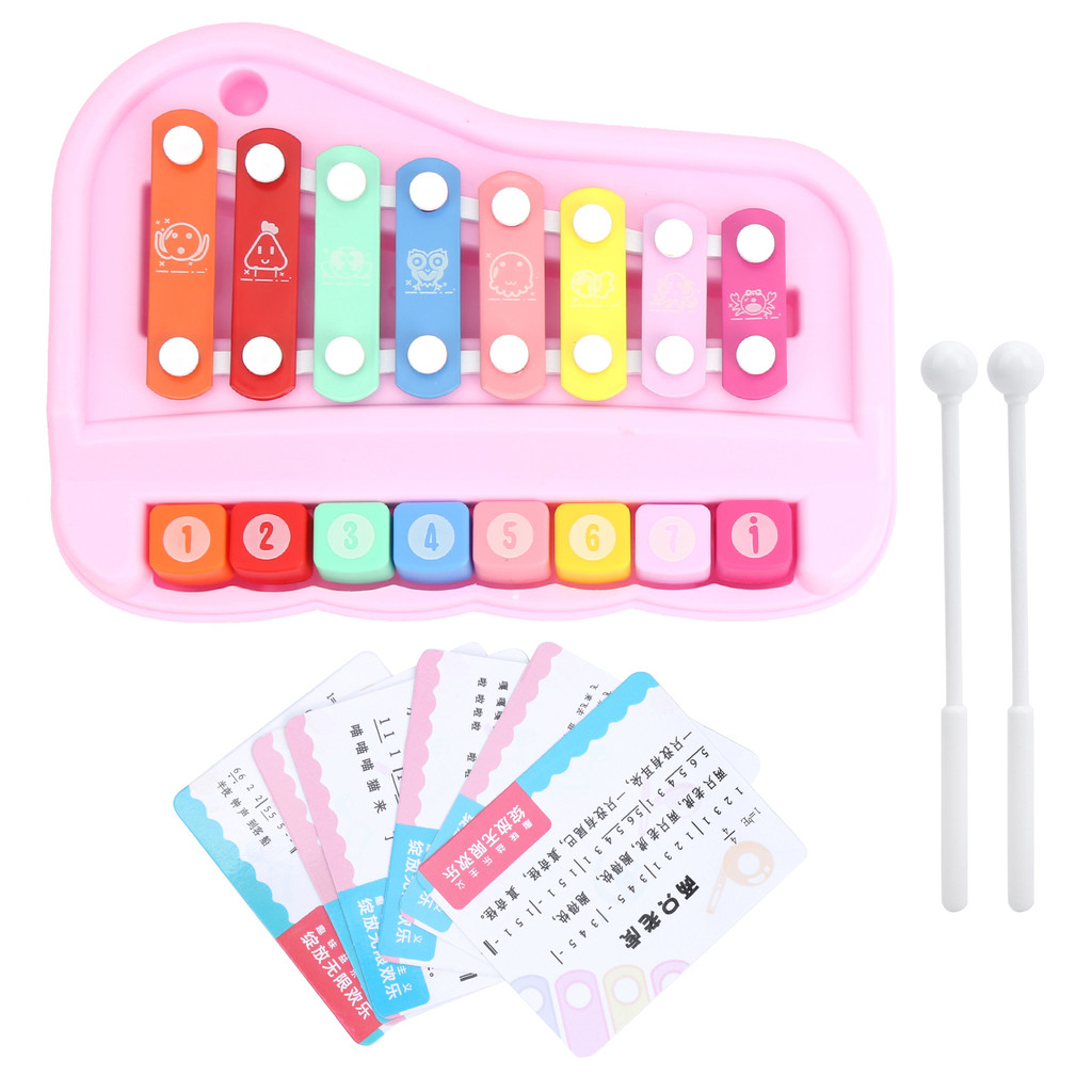 [musbmy] Đàn Piano Cho Bé 8 Cân Trẻ Em Xylophone Âm Nhạc Giáo Dục Học Tập Nhạc Cụ Trẻ EmPink
