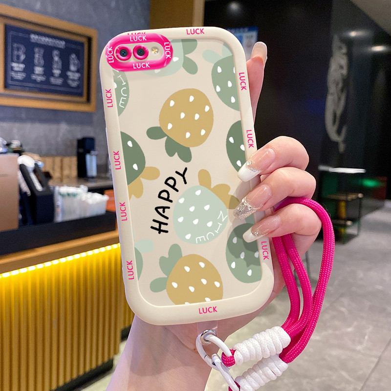 Ốp Lưng Realme C2 C2s OPPO A1K Case Dâu tây nhỏ Với Lanyard