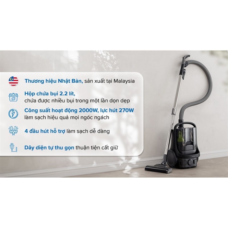 Máy hút bụi dạng hộp Panasonic MC-CL605KN49 - MALAYSIA 9 Đoàn Giỏi-H©️Ⓜ️