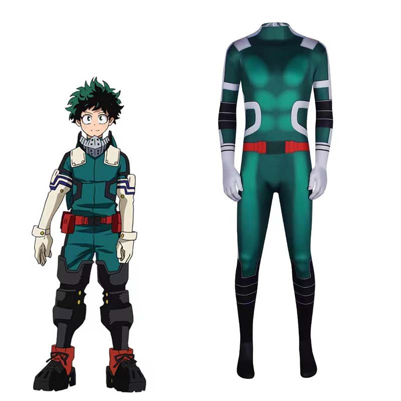 Midoriya Izuku Deku Trận Chiến Trang Phục Hóa Trang Anime Cosplay Áo liền quần Bộ Halloween