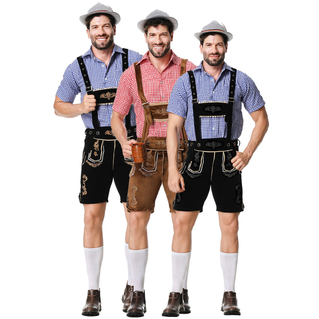 Đức Oktoberfest Trang Phục Nam Truyền Thống Bavaria Bia Nam Bộ Áo Sơ Mi Nam
