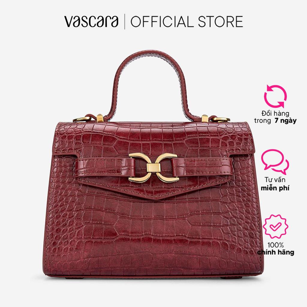 Vascara Túi xách tay vân cá sấu nhấn khóa kiểu - SAT 0342