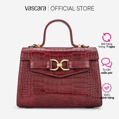 Vascara Túi xách tay vân cá sấu nhấn khóa kiểu - SAT 0342