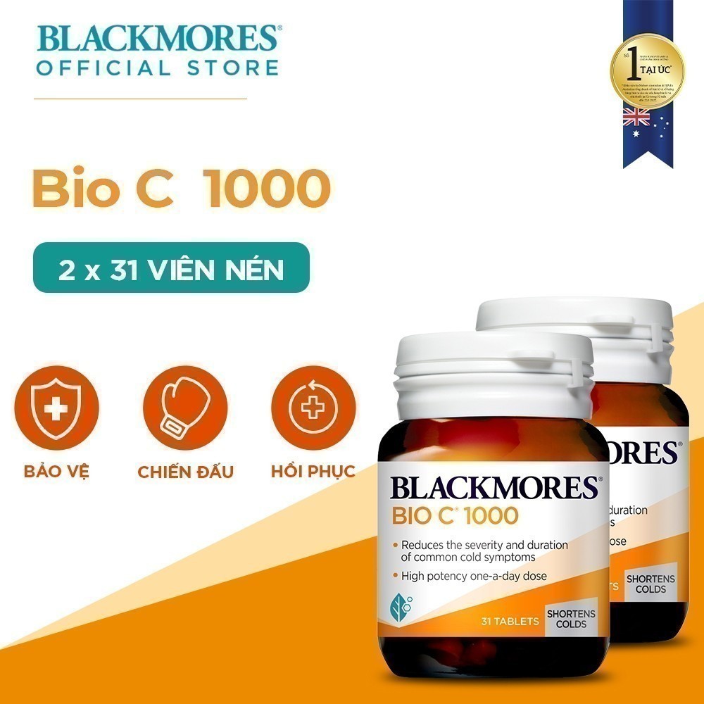 Combo 2 Viên Uống Bổ Sung Vitamin C Blackmores Bio C 1000mg 31 Viên/Lọ