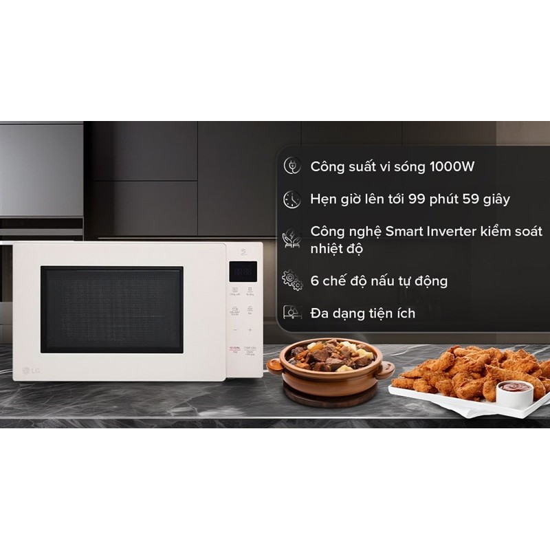 Lò vi sóng Inverter LG MS2535GIK 25 lít 1000W 9 Đoàn Giỏi-H©️Ⓜ️