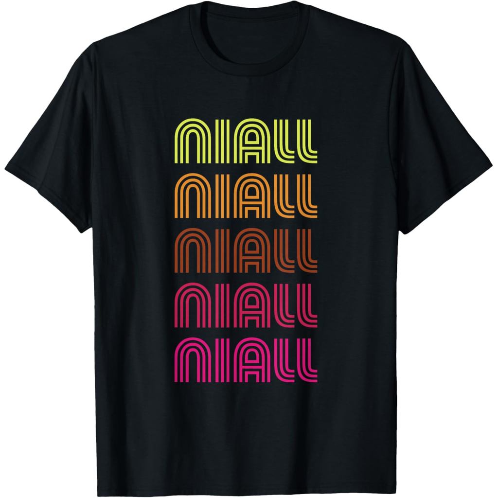 Áo thun cotton nam tên đầu tiên Niall Funky Retro Vintage Disco Design Áo thun