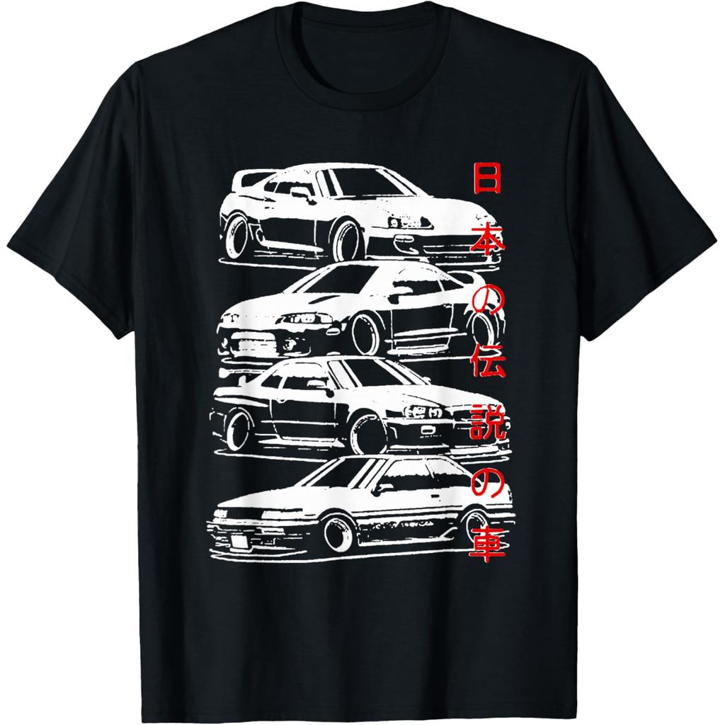 Áo thun cotton nam Vintage Skyline Ô tô JDM Legend Chỉnh Áo thun ô tô