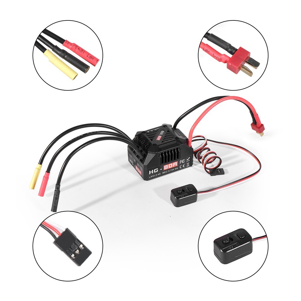 [NEW-ME] HG-80A Điều khiển từ xa Chống nước không chổi than 80A ESC cho điều khiển từ xa tỷ lệ 1 / 1