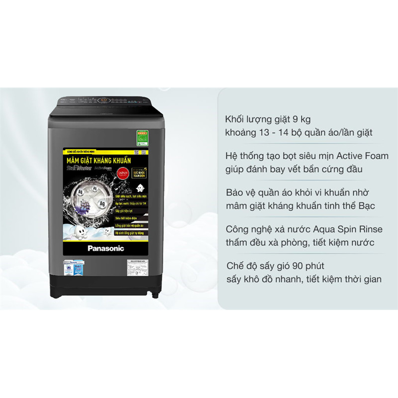 Máy Giặt Panasonic 9 Kg NA-F90A9DRV - Việt Nam 9 Đoàn Giỏi-H©️Ⓜ️